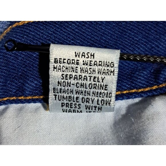 Vintage 90s High-Waist Denim Shorts By No Excuses  Size 9/10 100% Cotton Indigo - Picture 11 of 11